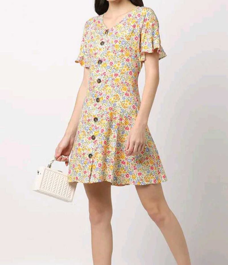 Floral print A-line dress
