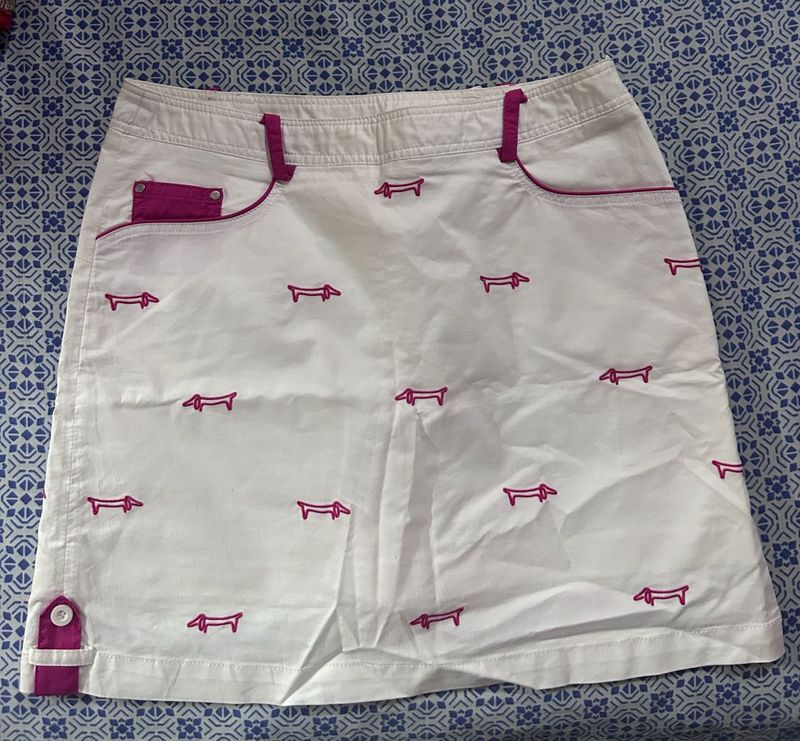 Cute Dachshund Print Skirt