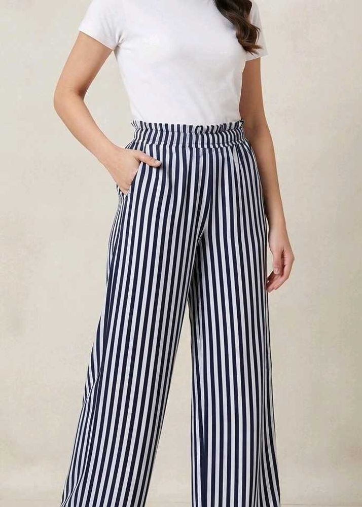 black and white strip lycra plazzo