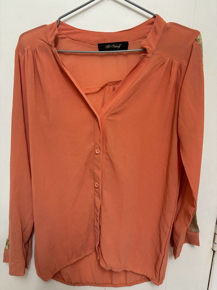 Top With Pattern Sleeves
