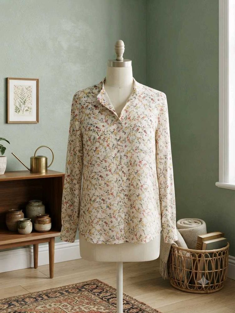 Floral Print Button-Up shirt top