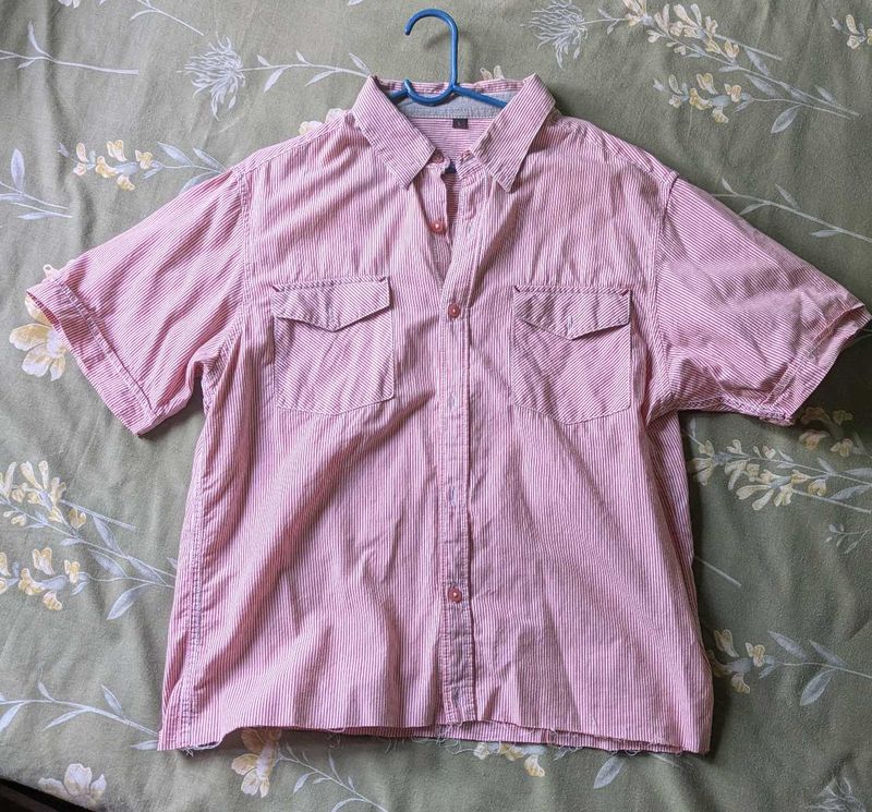 DIY Cropped Boxy Fit Pink stripped Shirt
