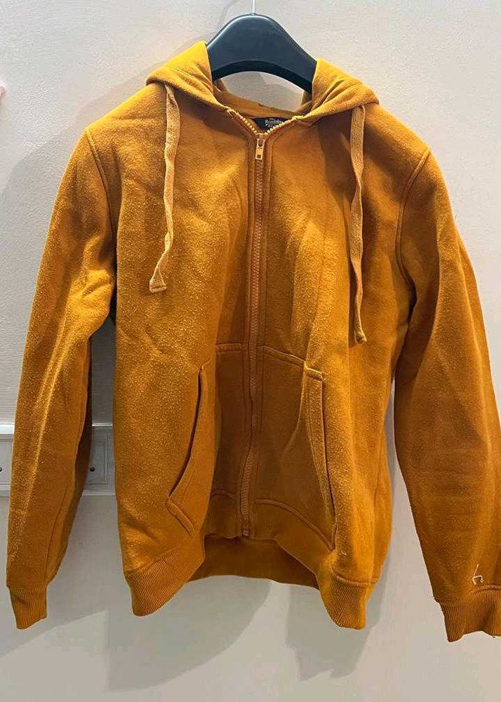 Cozy Mustard Yellow Zip-Up Hoodie