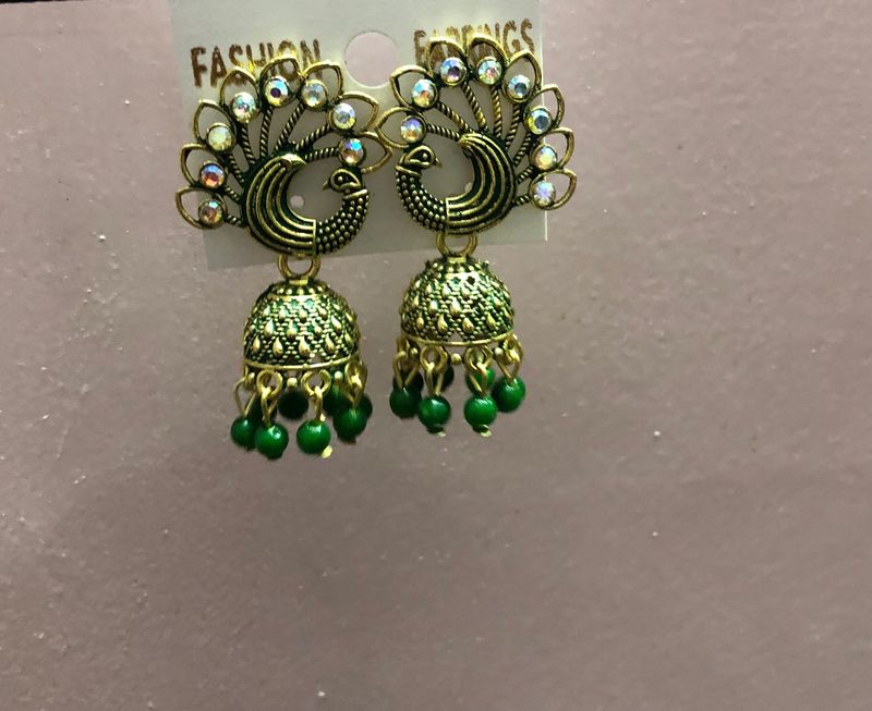 Oxidised Jhumka Earring