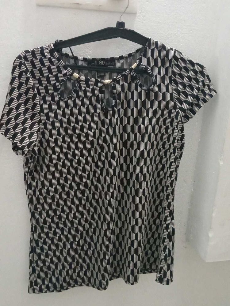 Black and white top.
