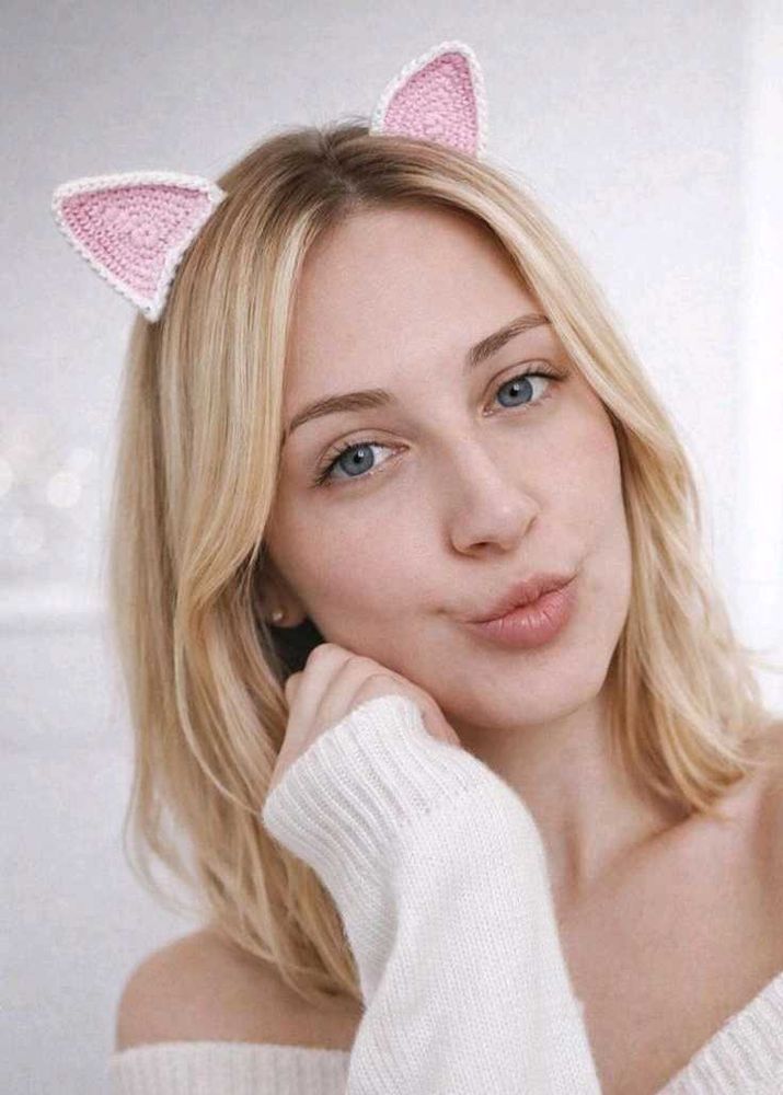 Cute Crochet Cat Ear Hair clips