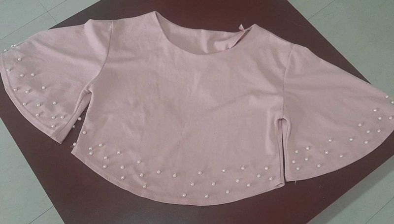 Pearl Embellished Bell Sleeve Top