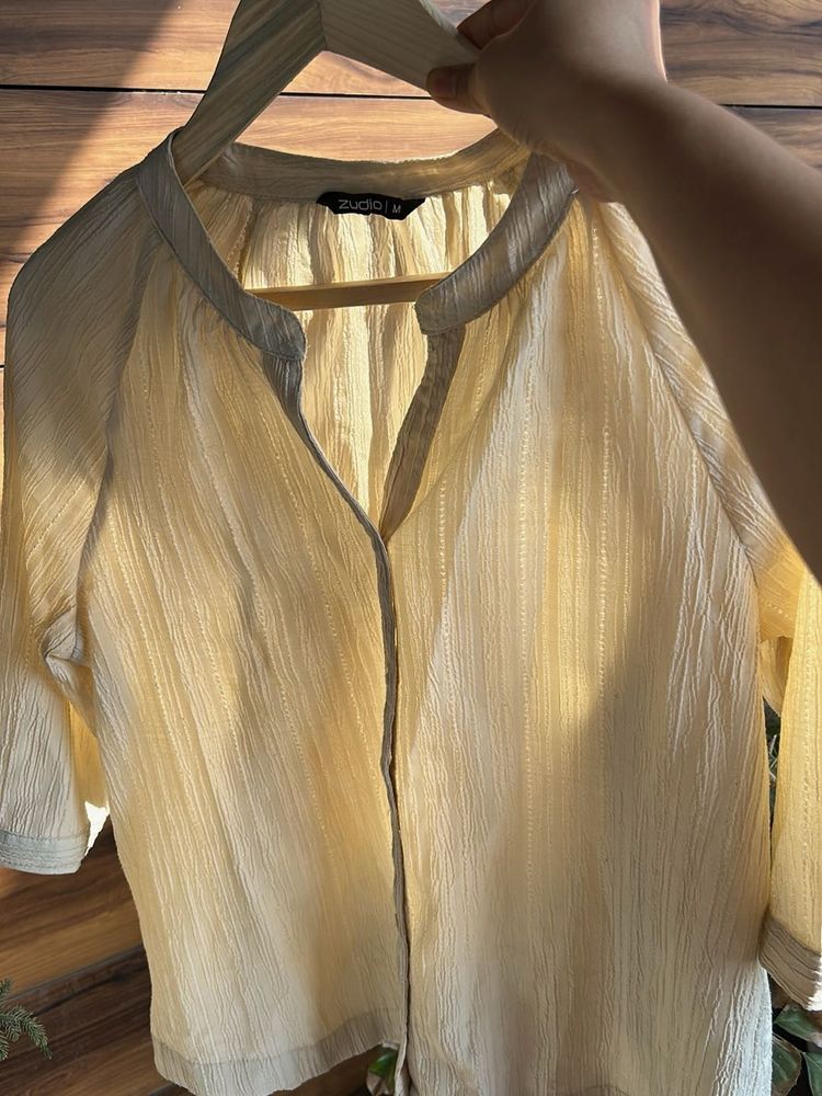 Elegant Cream Textured shirt