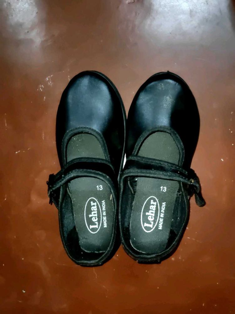Girls Black School Shoes