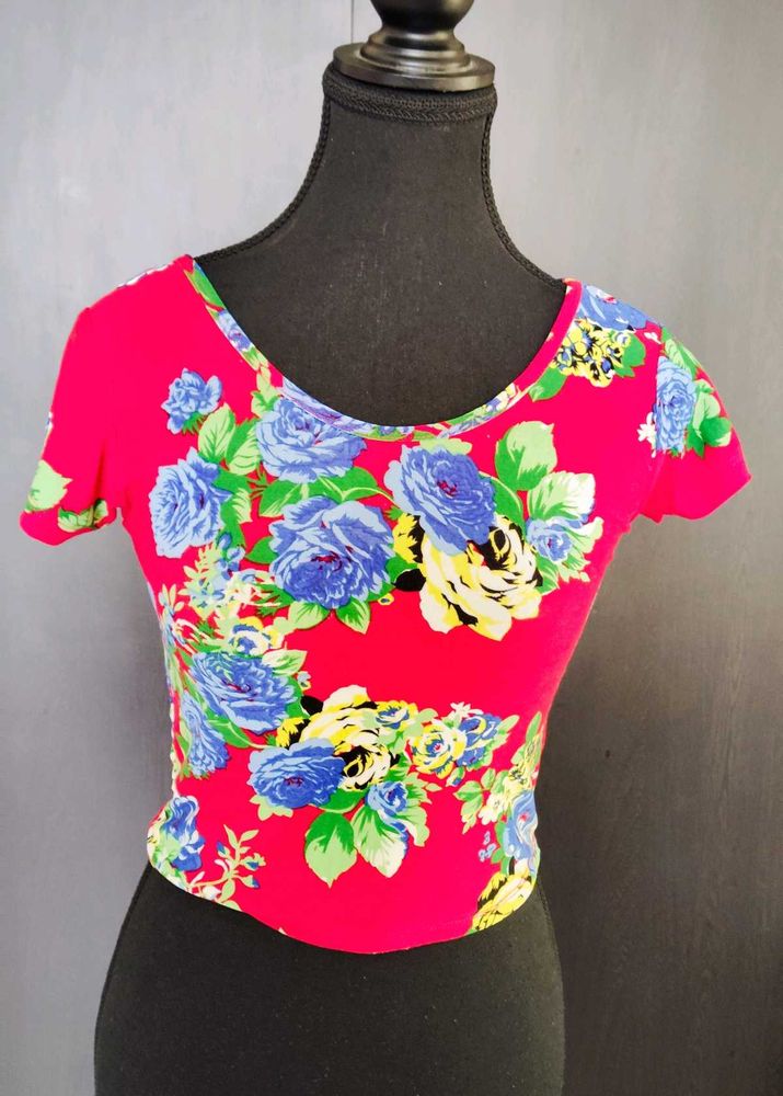 Vibrant Floral Crop Top