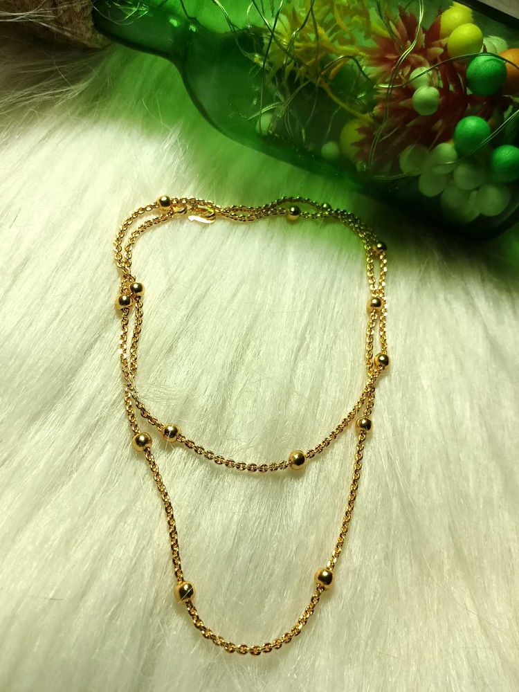 Gold Beads Chain  (Pack Of 2)