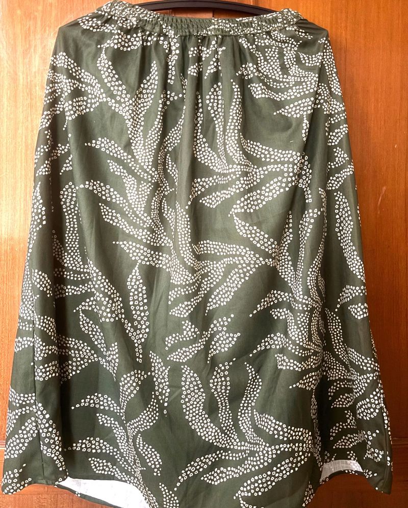 Chic Boho Leaf Print Skirt