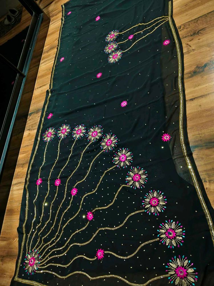 Price drop!!!Elegant Black handwork Saree