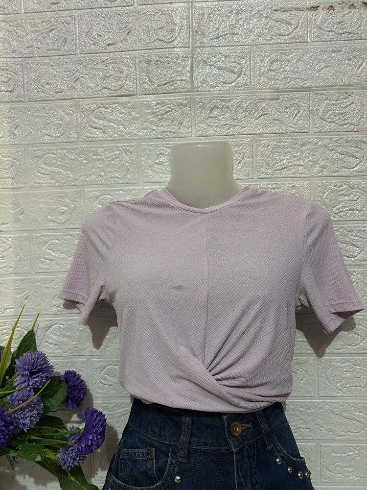 imported Twist Front Lavender Top