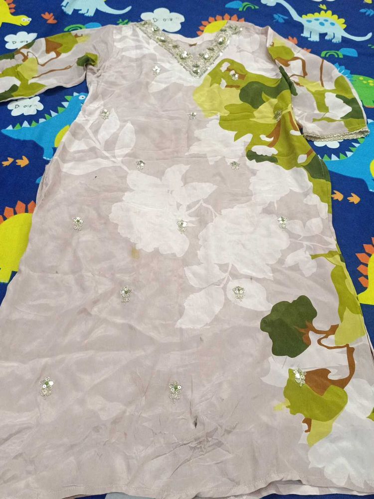 Designer Floral Print Kurta