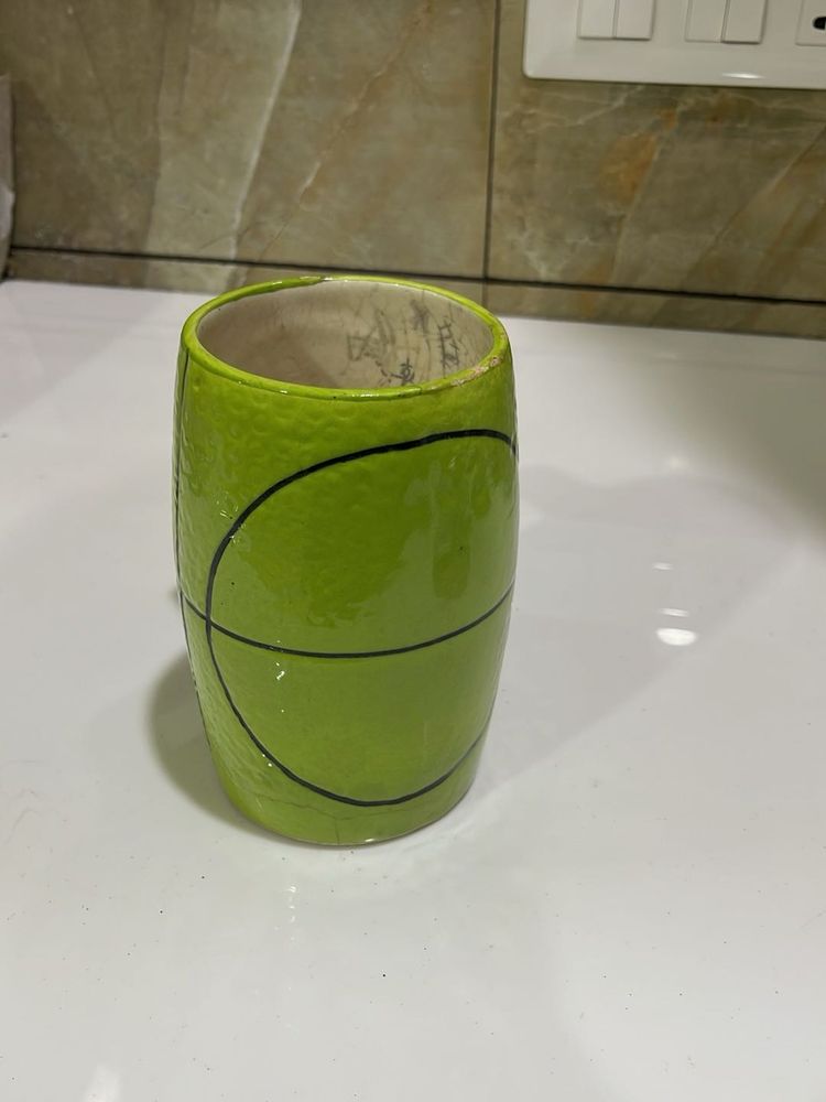 Green Ceramic Planter