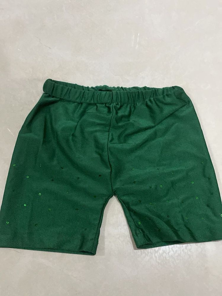 Green Stretch Cycling Shorts