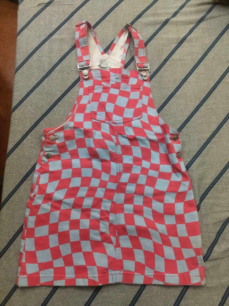 Checkered Girls Jumper Dress