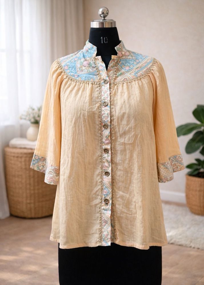 Vintage Elegant Embroidered Tunic Top