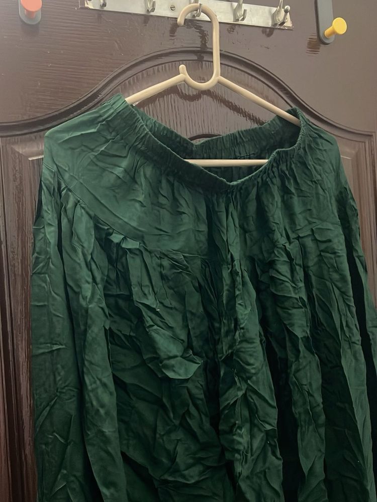 Emerald Green Flowy Ethnic Suit