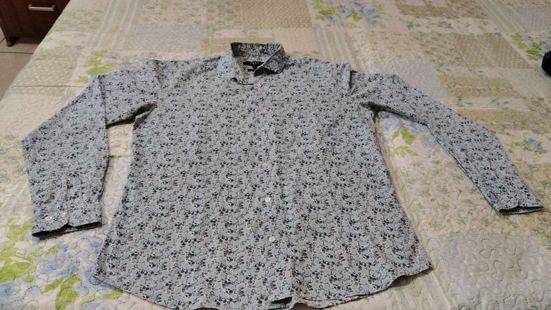 Men's Floral Print Long Sleeve Shirt