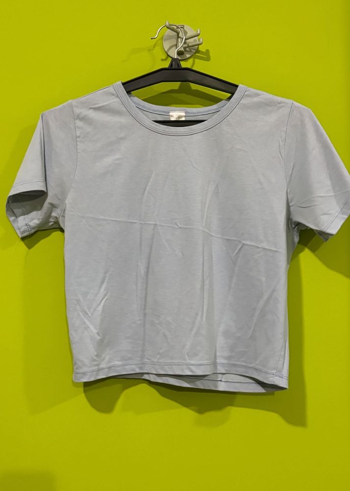 Blue Cropped T-Shirt
