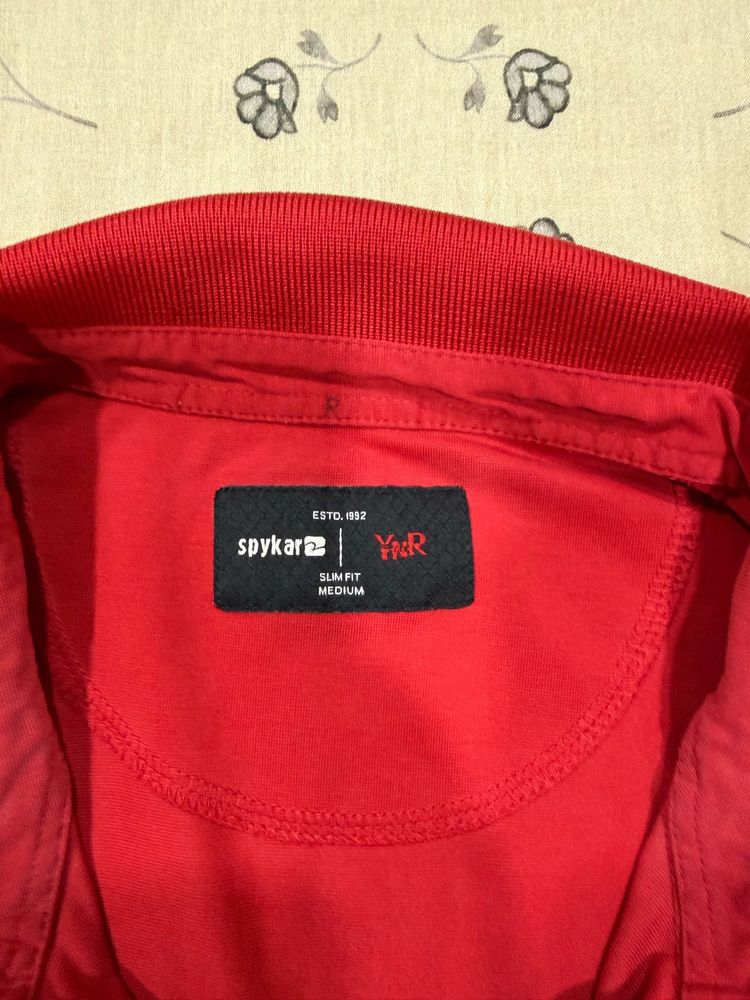 Red Polo Shirt Spykar(M SIZE)