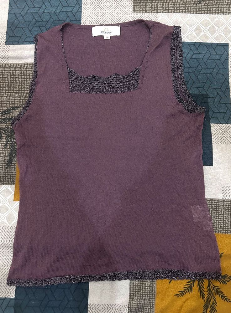 Stylish Sleeveless Top with Crochet Detail