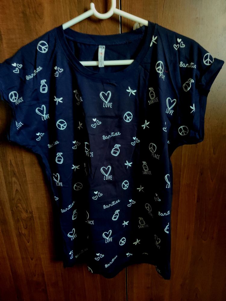 Navy Blue Casual Tee