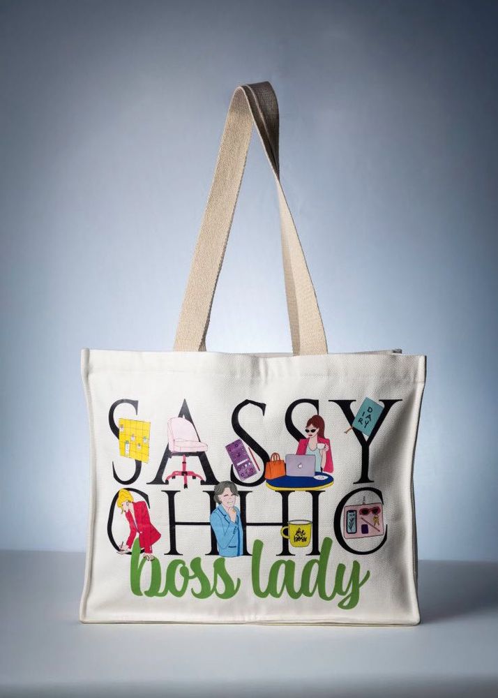 Hand-drawn thick cotton canvas tote bag
