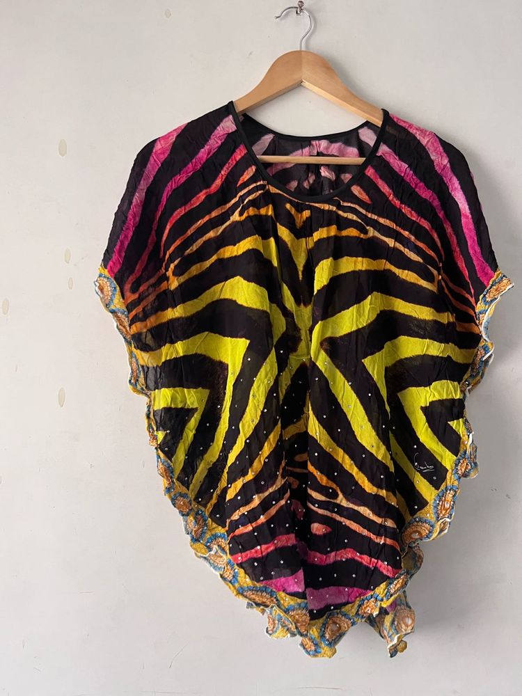 Designer Label Pure Georgette Boho Kaftan Top