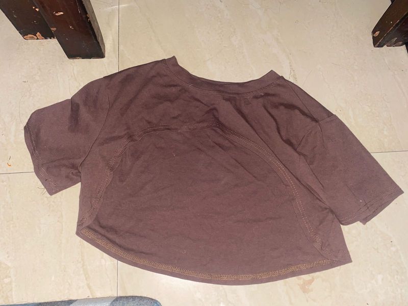 Brown Cropped T-Shirt