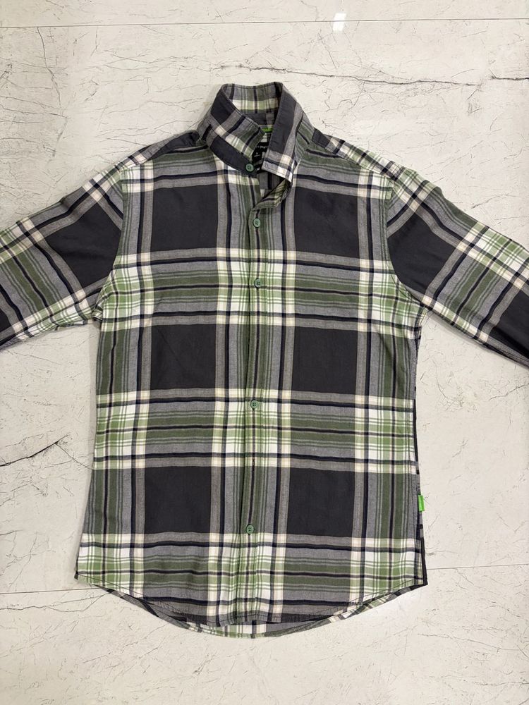 Trendy Premium Bossini Jeans Slim Fit Plaid Shirt