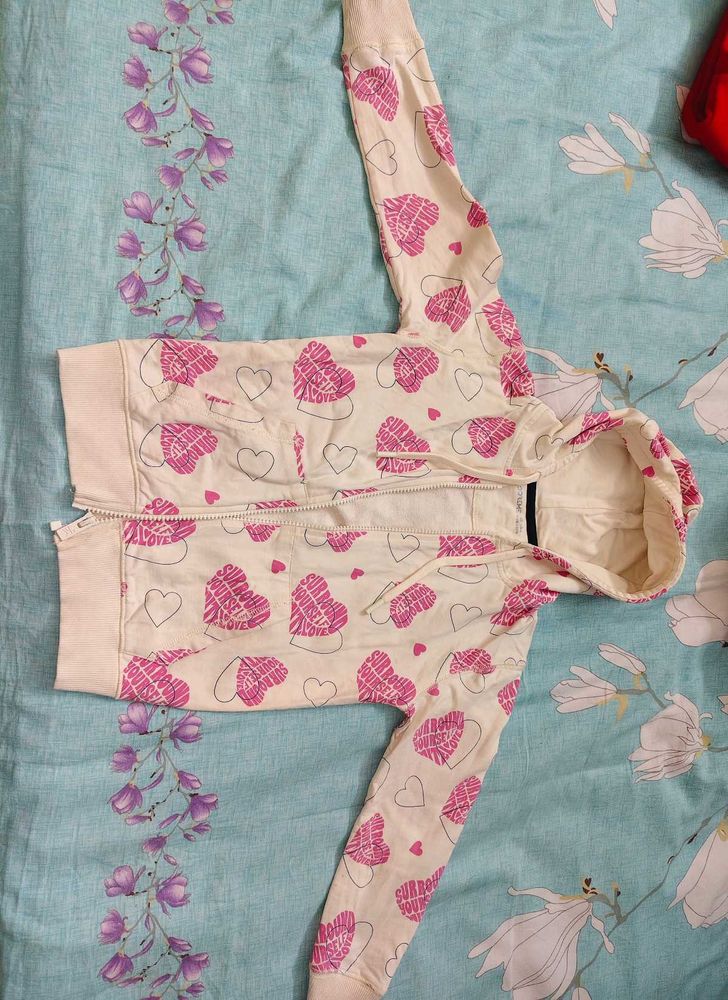 Cute Heart Print Hoodie