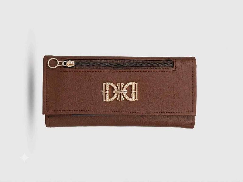 Chic Brown Faux Leather Wallet