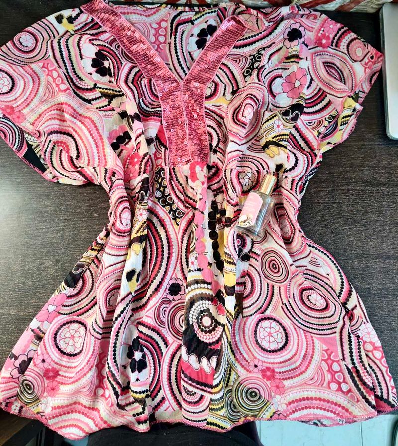 Bohemian Print Kaftan Top