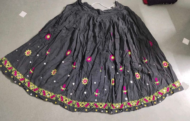 Navratri Embroidered black  Ethnic Skirt