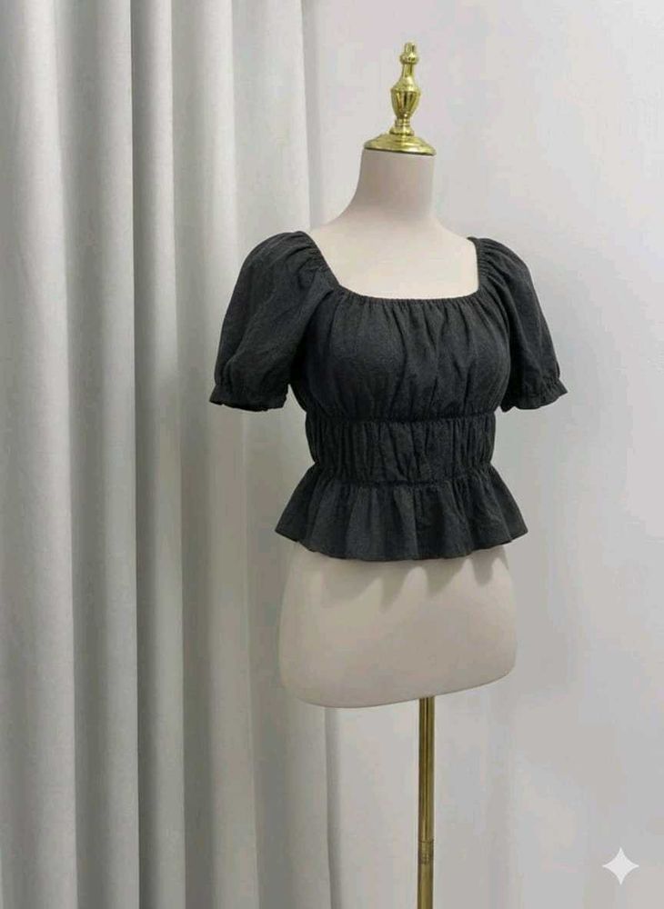 Chic Puff Sleeve Peplum Top