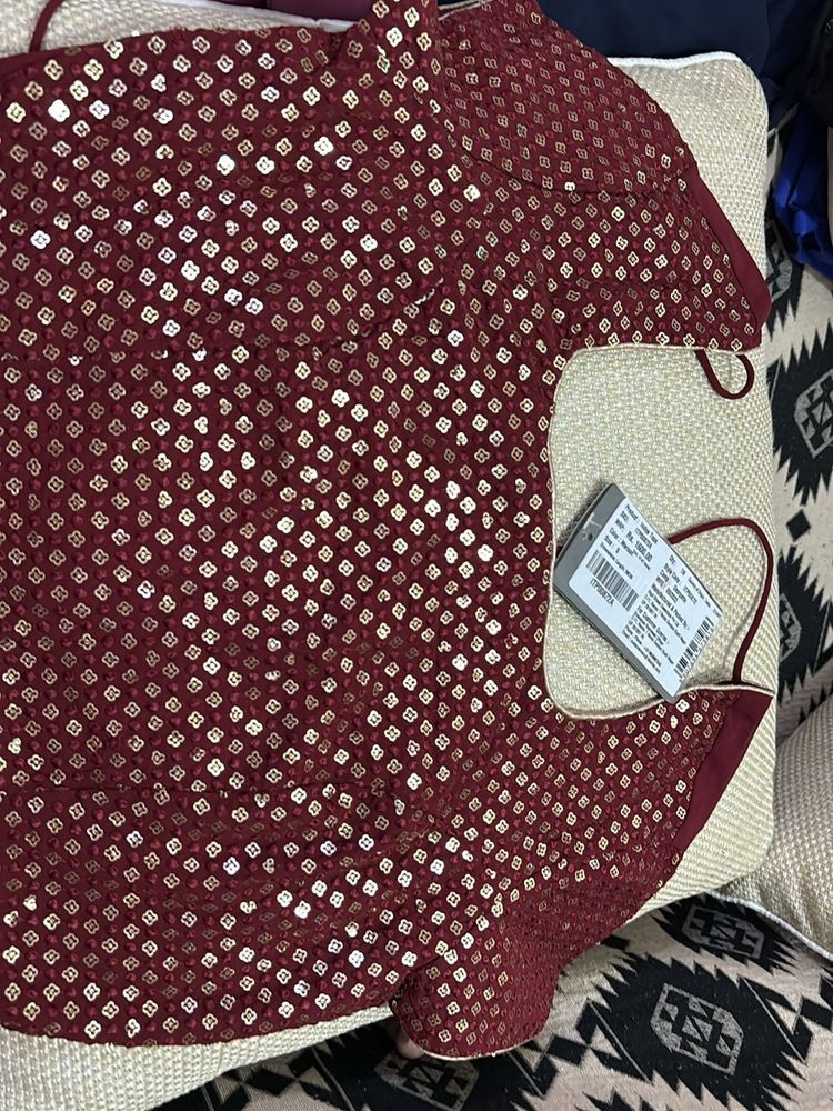 Maroon Sequin Lahenga Choli