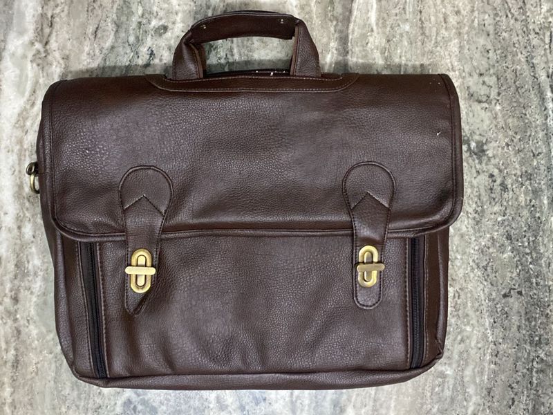 Classic Brown Leather Briefcase (free del)