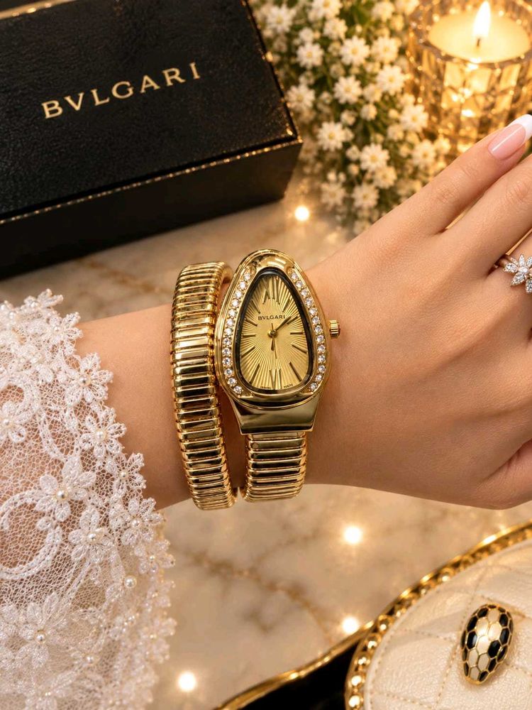 Elegant Gold Bvlgari Watch with Diamond Accents