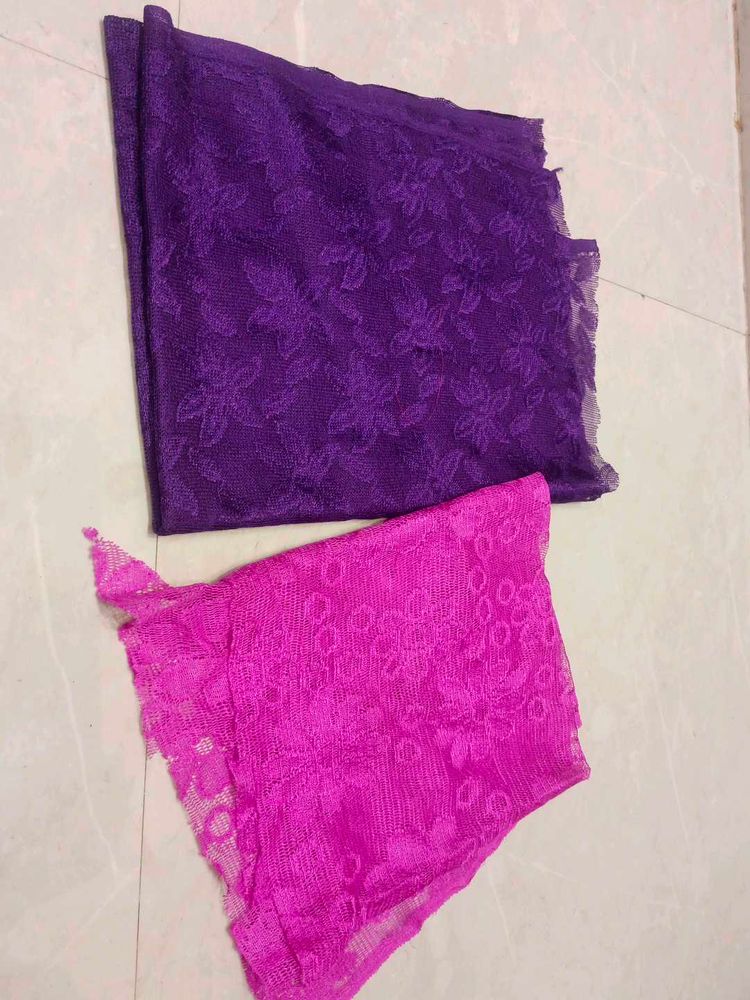 Purple &amp; Pink Lace Blouse Fabric