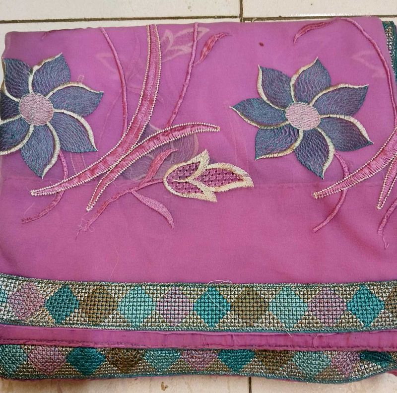 Embroidered Georgette Saree
