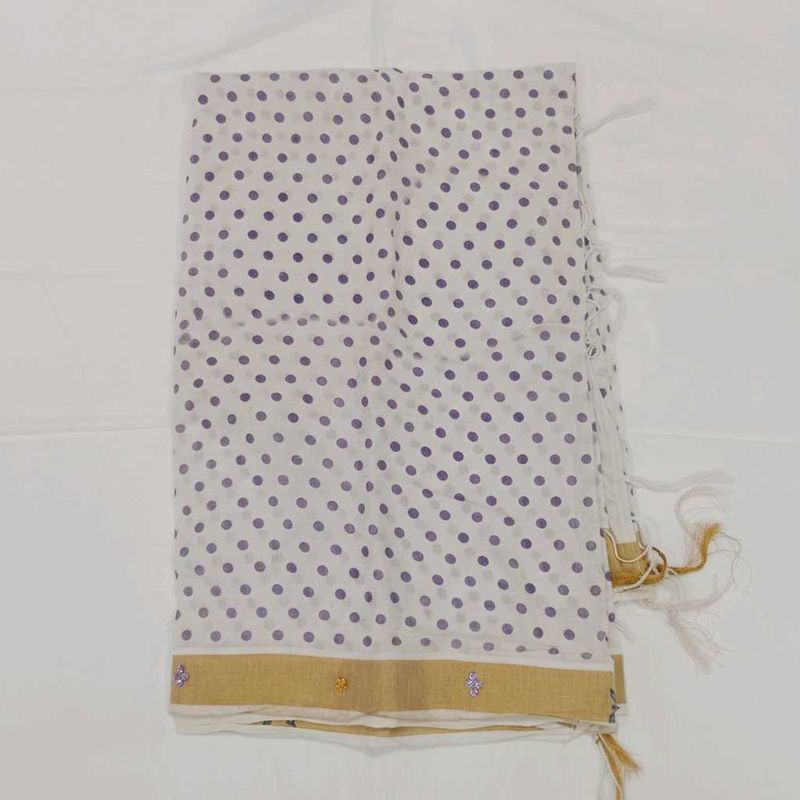 White Polka Dot Dupatta