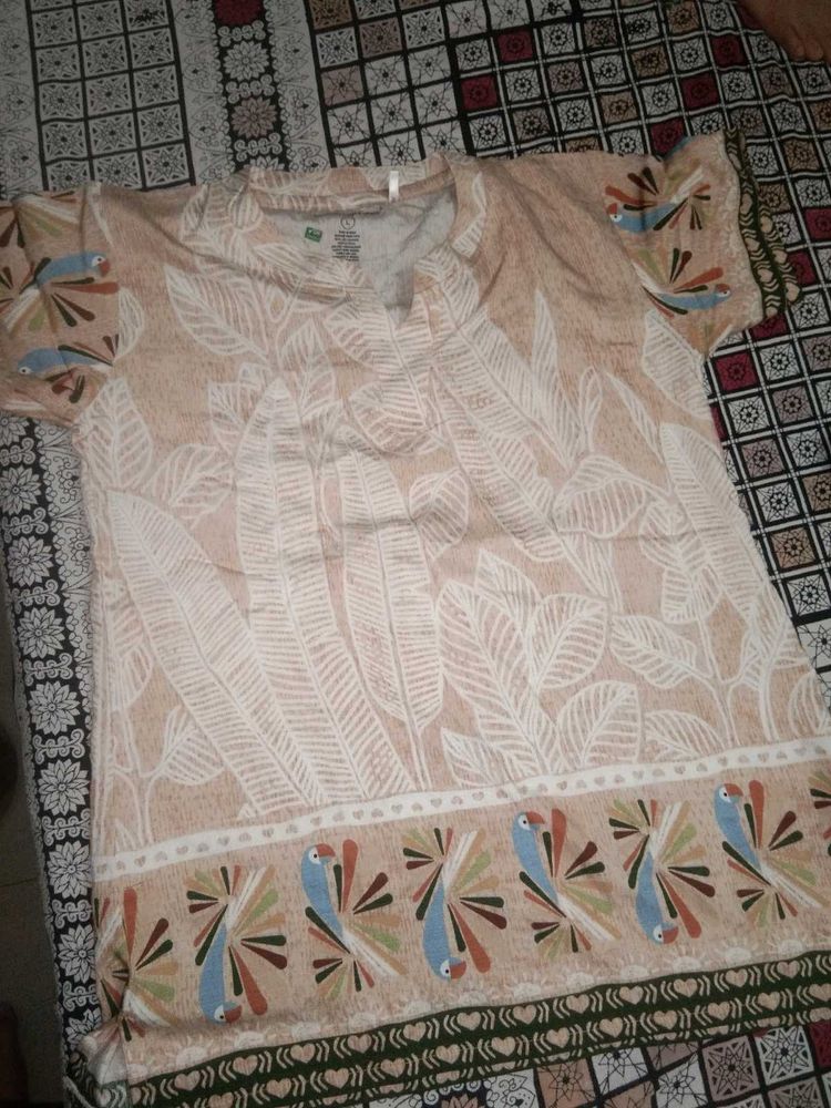 Tropical Print Tunic Top