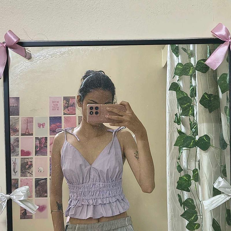 Cute Lavender Smocked Cami Top