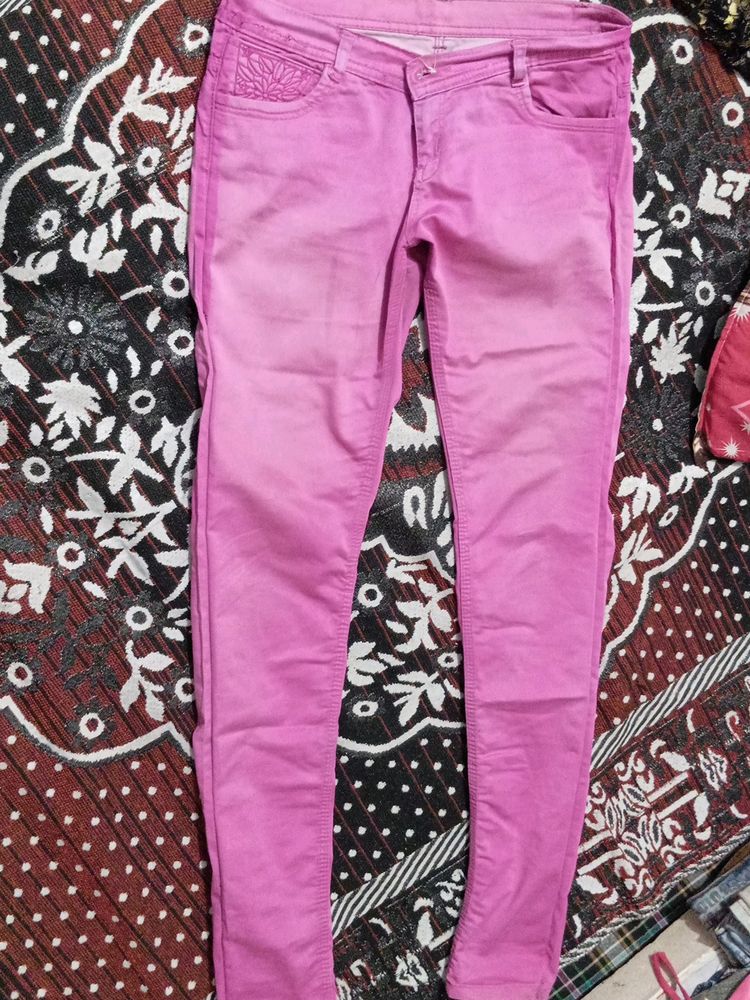 Pink Slim Fit Jeans