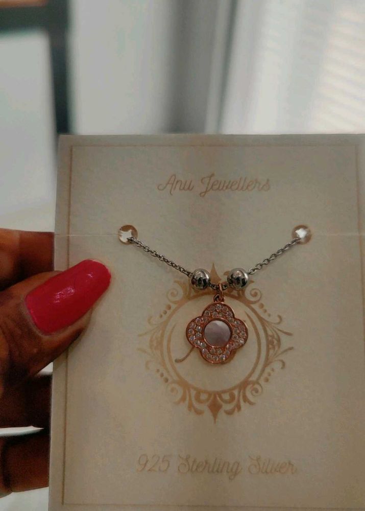 925 Clover Pendant Necklace With Hallmark