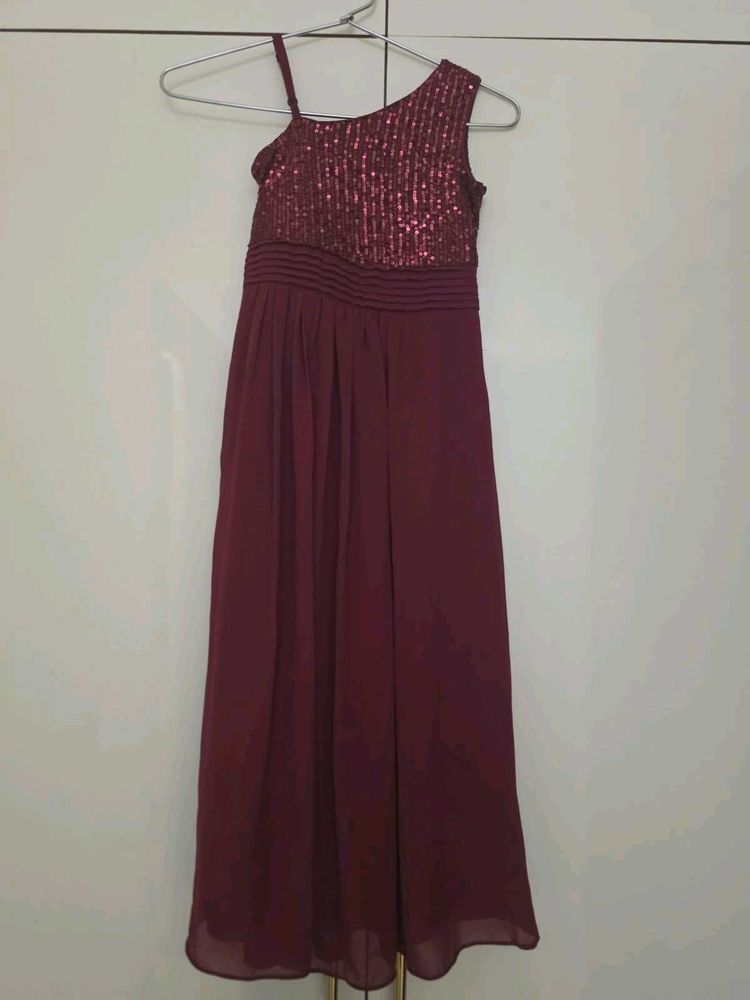 Sparkling Sequin One-Shoulder Gown