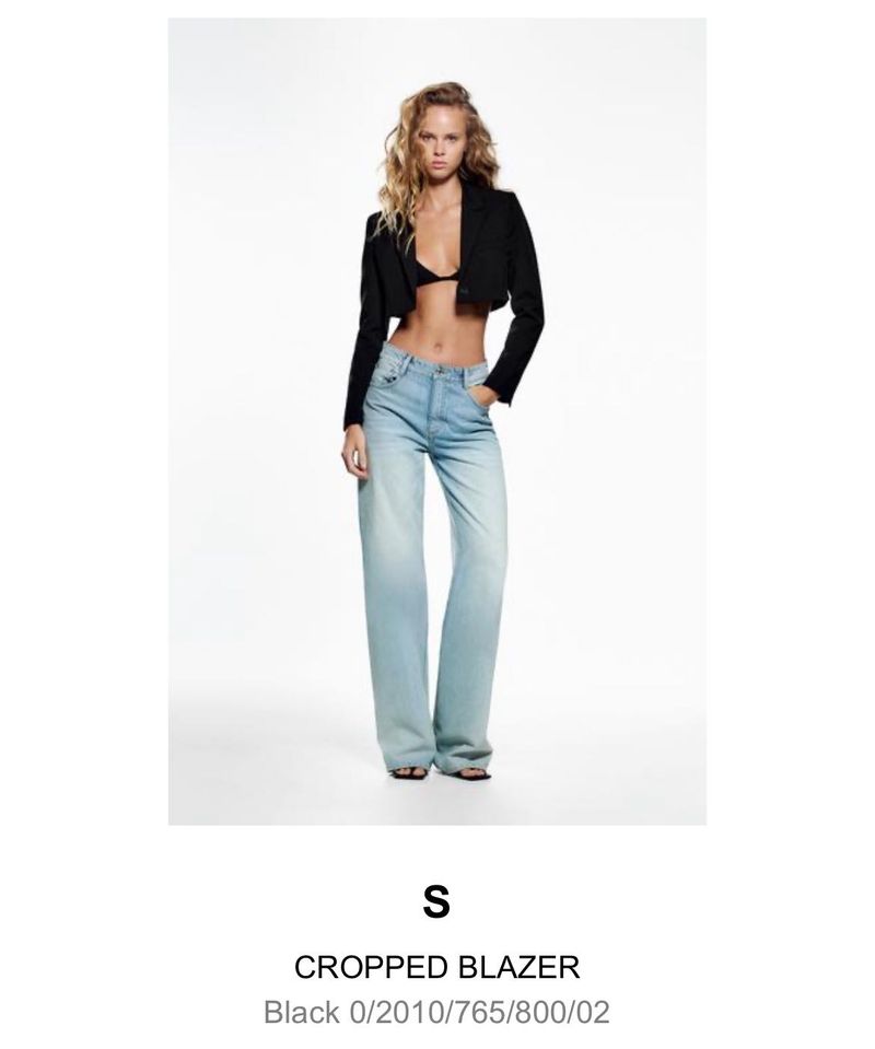 Black Cropped Blazer Jacket